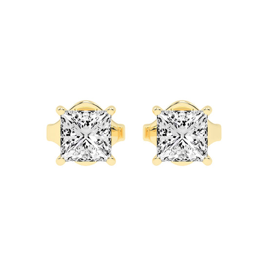 Princess-Cut Solitaire Studs