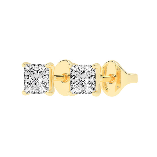 Princess-Cut Solitaire Studs