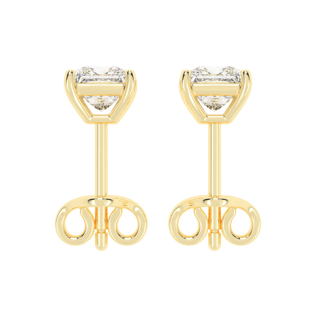 Princess-Cut Solitaire Studs