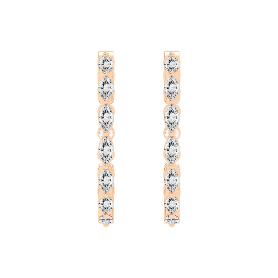 Mixed-Cut Eternity Hoop Earrings