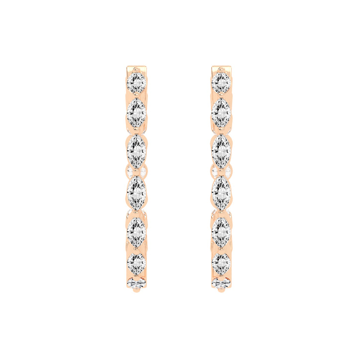 Mixed-Cut Eternity Hoop Earrings