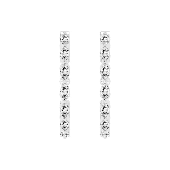 Mixed-Cut Eternity Hoop Earrings