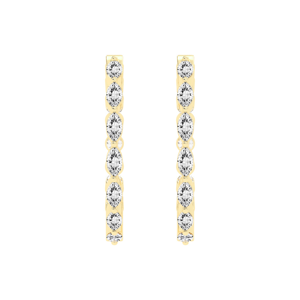 Mixed-Cut Eternity Hoop Earrings