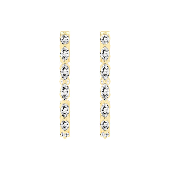 Mixed-Cut Eternity Hoop Earrings