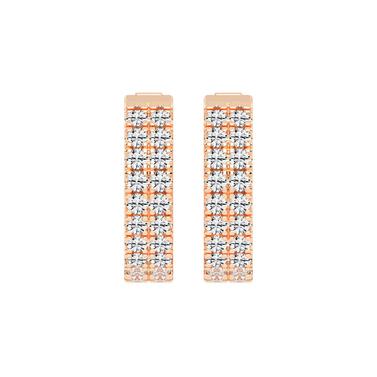 Multi-Row Pave Hoop Earrings