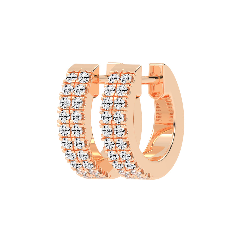 Multi-Row Pave Hoop Earrings