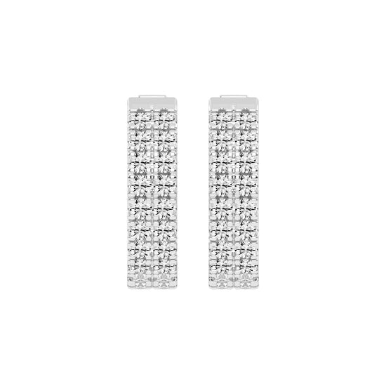 Multi-Row Pave Hoop Earrings