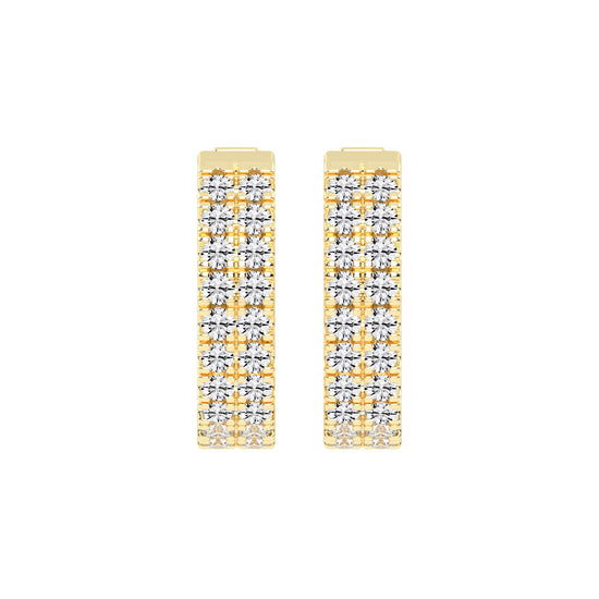 Multi-Row Pave Hoop Earrings