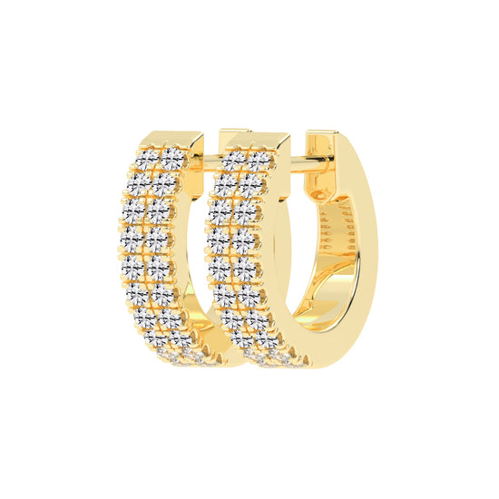Multi-Row Pave Hoop Earrings