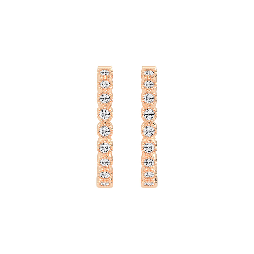 Beaded Frame Hoop Earrings