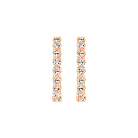Beaded Frame Hoop Earrings
