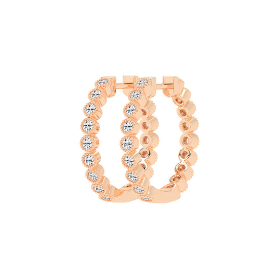 Beaded Frame Hoop Earrings