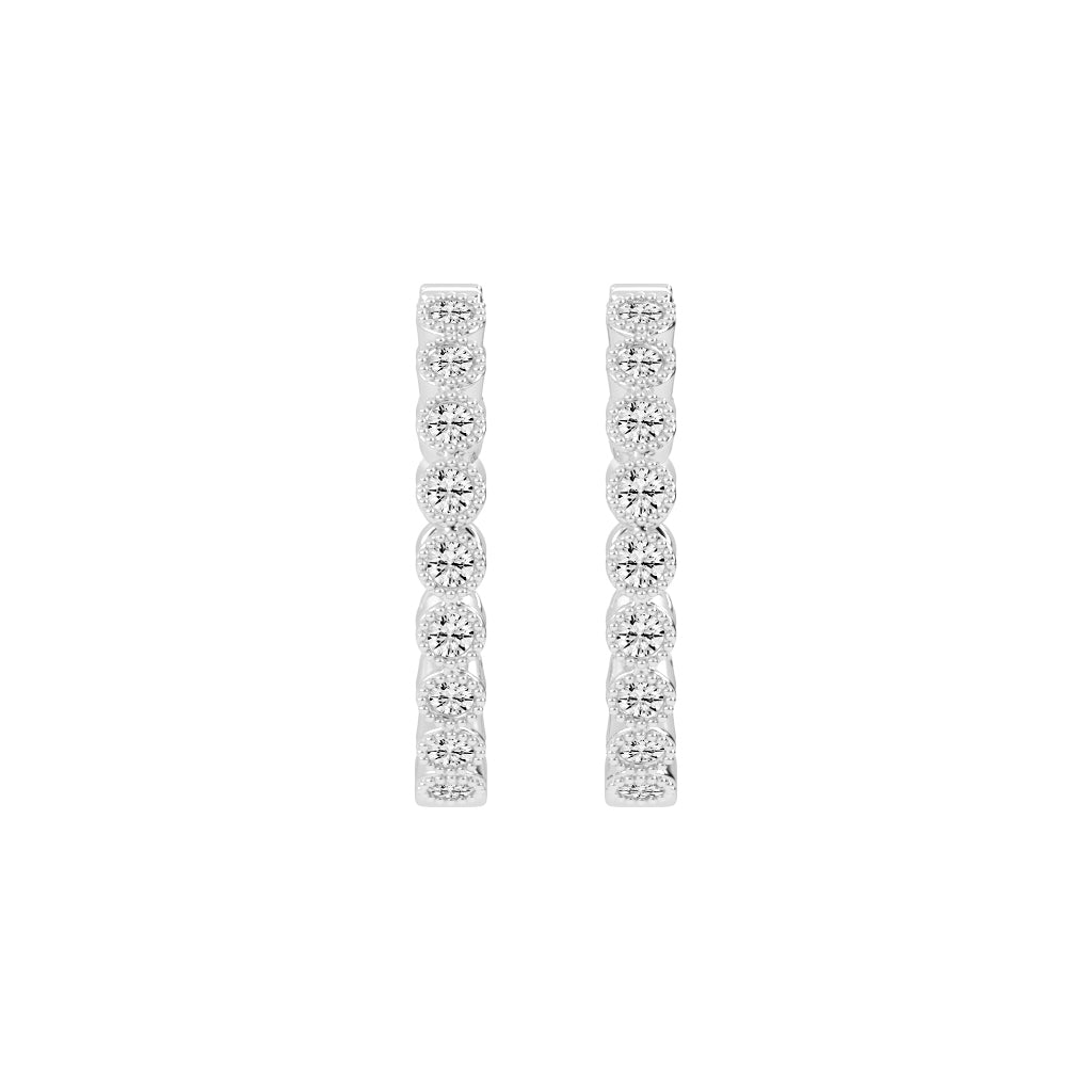 Beaded Frame Hoop Earrings