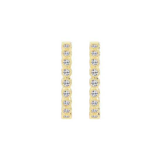 Beaded Frame Hoop Earrings