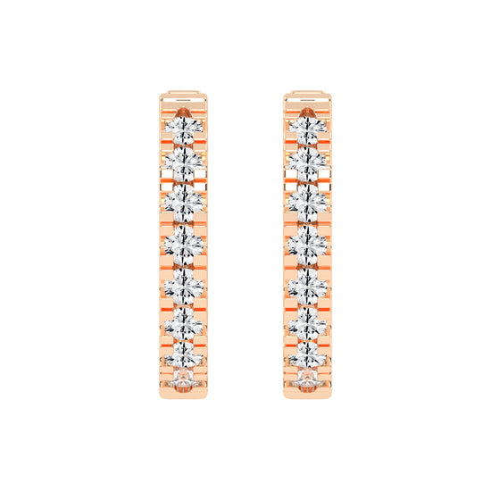 Elegant Pave Channel Hoop Earrings