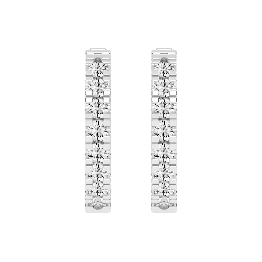 Elegant Pave Channel Hoop Earrings