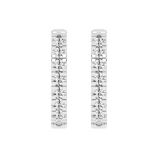 Elegant Pave Channel Hoop Earrings
