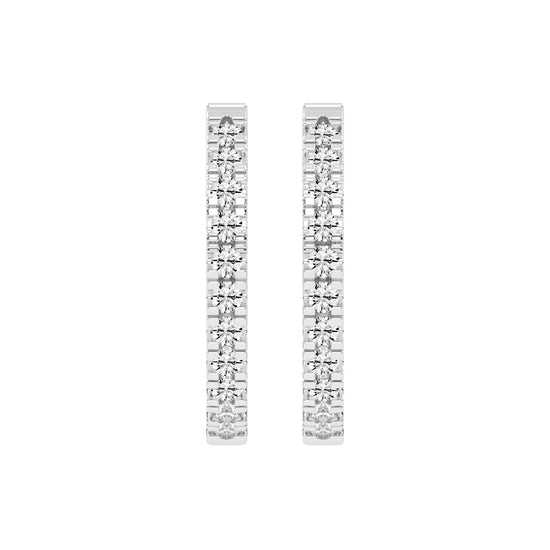 Sleek Pave Hoop Earrings