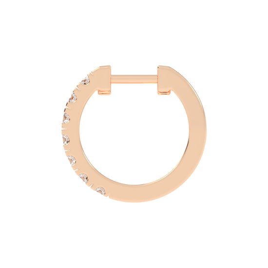 Triple Row Pave Hoop Earrings