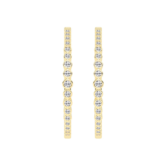 Bezel-Set Eternity Hoop Earrings