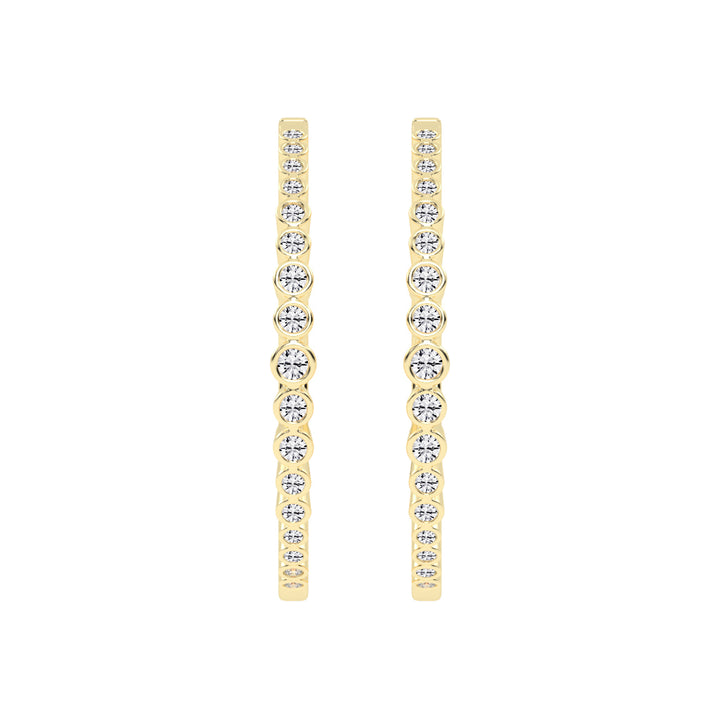 Bezel-Set Eternity Hoop Earrings