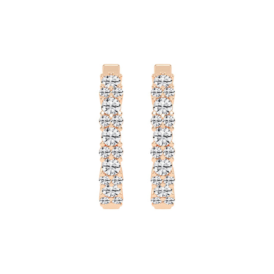 Double Row Pave Hoop Earrings