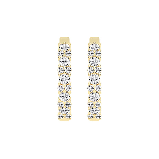 Double Row Pave Hoop Earrings