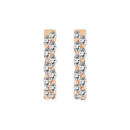 Marquise Eternity Hoop Earrings
