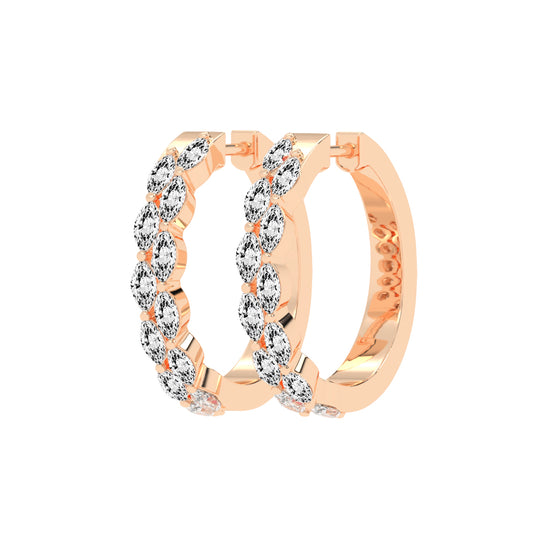 Marquise Eternity Hoop Earrings