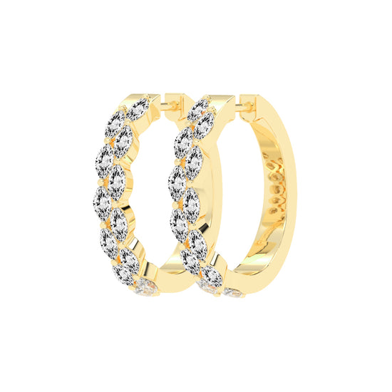 Marquise Eternity Hoop Earrings