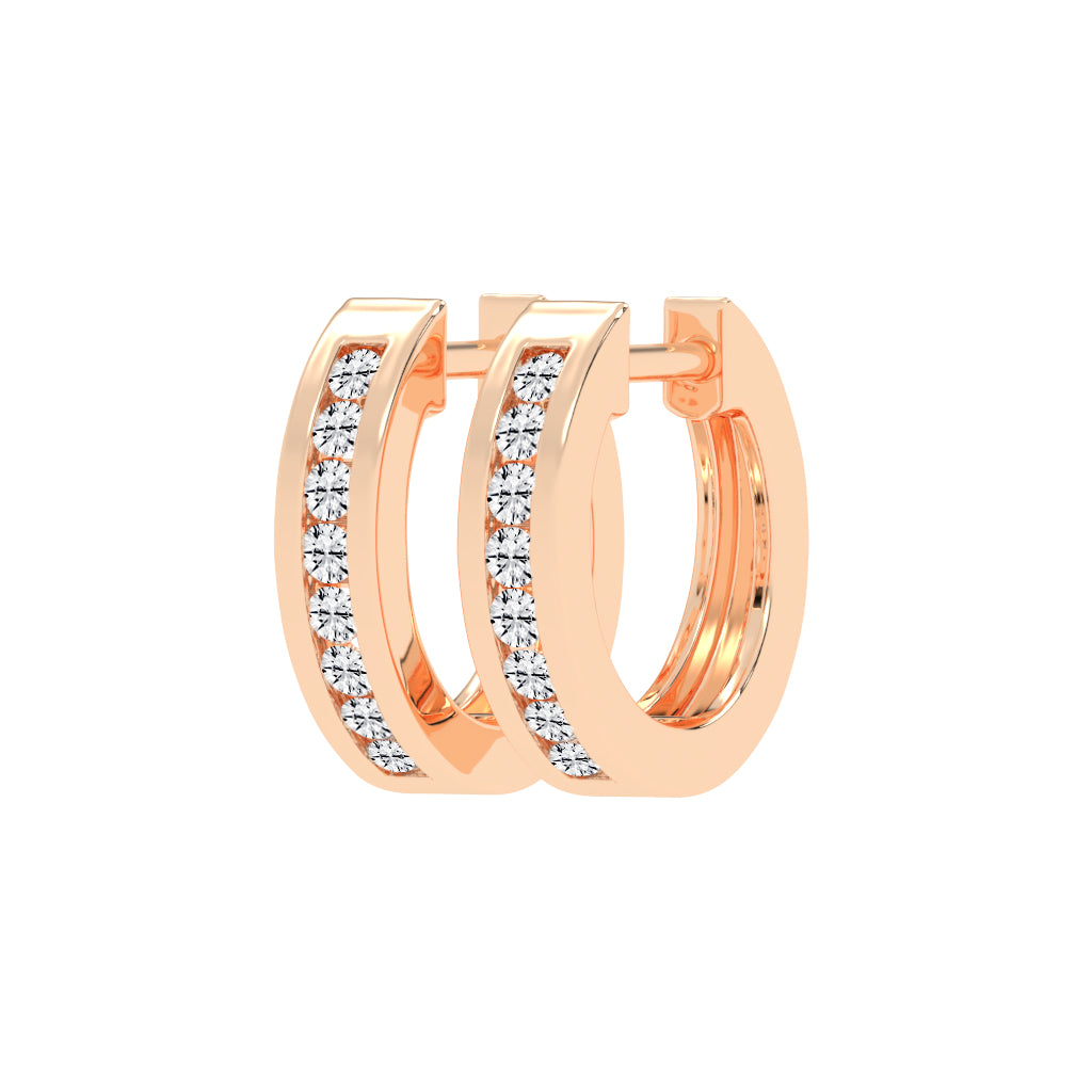 Wide Channel-Set Hoop Earrings