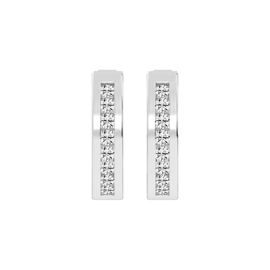 Wide Channel-Set Hoop Earrings