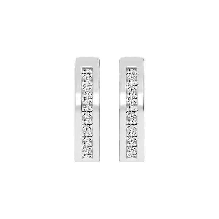 Wide Channel-Set Hoop Earrings