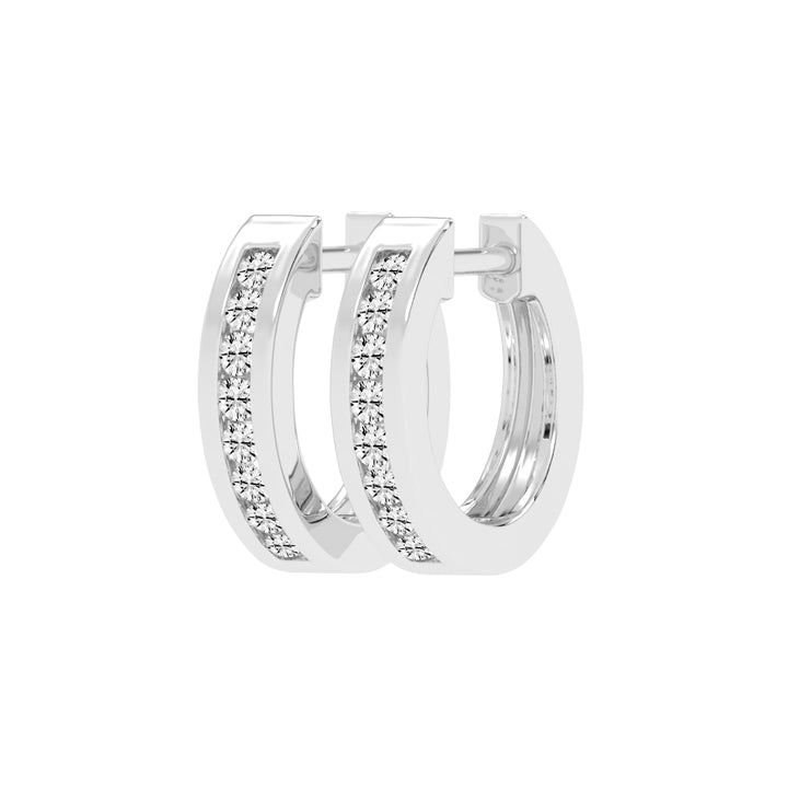 Wide Channel-Set Hoop Earrings
