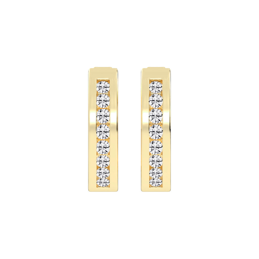 Wide Channel-Set Hoop Earrings
