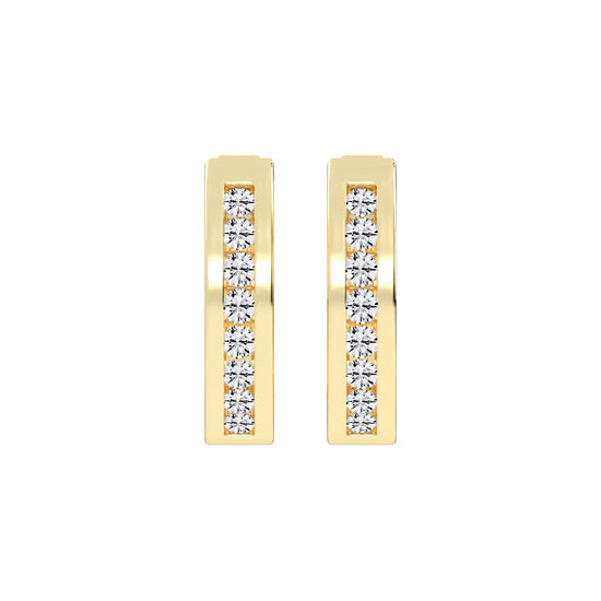 Wide Channel-Set Hoop Earrings
