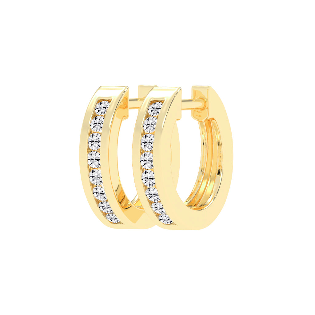 Wide Channel-Set Hoop Earrings