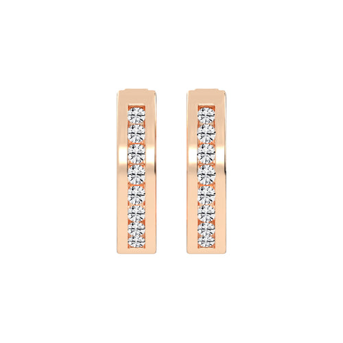 Wide Channel-Set Hoop Earrings