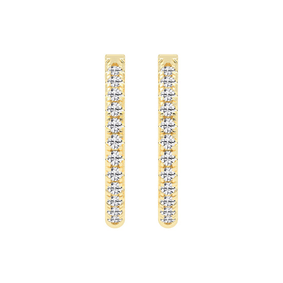 Slender Pave Hoop Earrings
