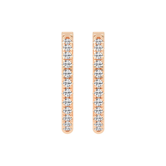 Slender Pave Hoop Earrings