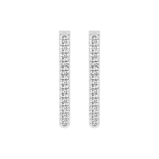 Slender Pave Hoop Earrings