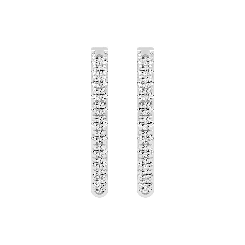 Slender Pave Hoop Earrings