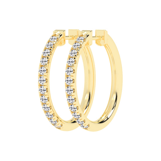 Slender Pave Hoop Earrings
