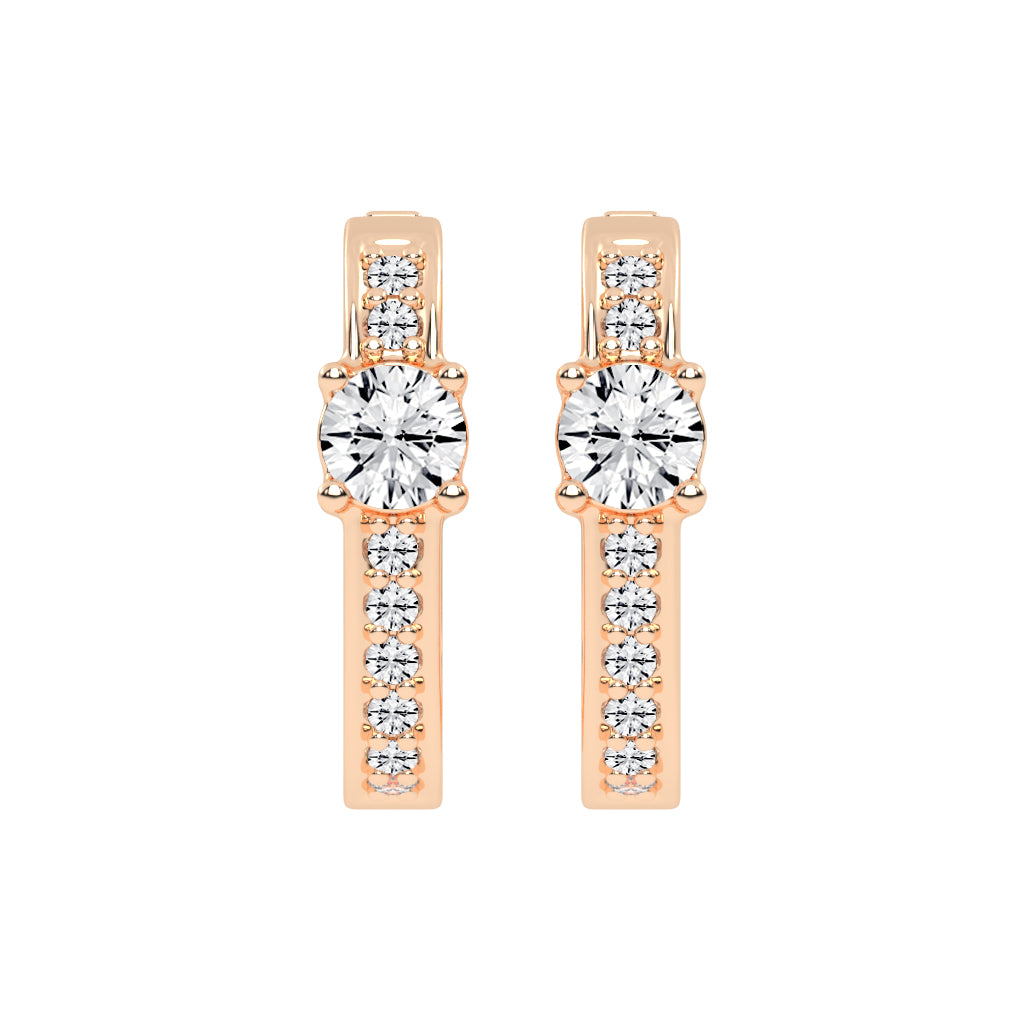 Prominent Gemstone Pave Hoops