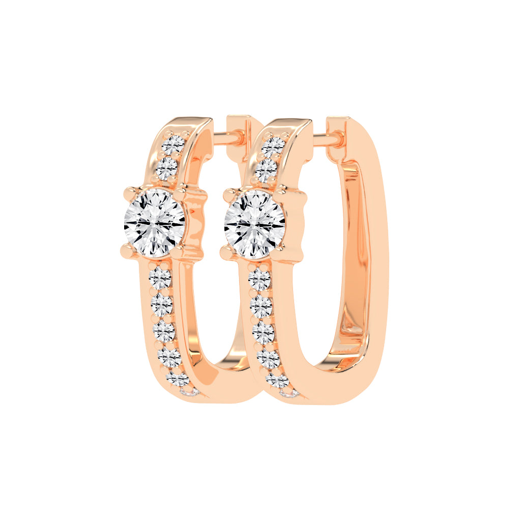 Prominent Gemstone Pave Hoops
