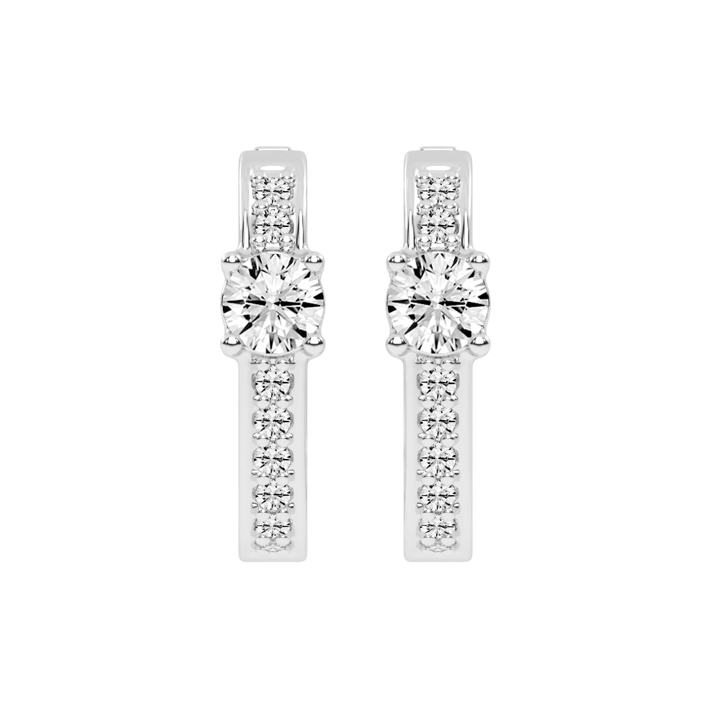Prominent Gemstone Pave Hoops