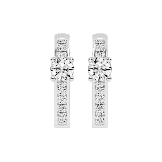 Prominent Gemstone Pave Hoops