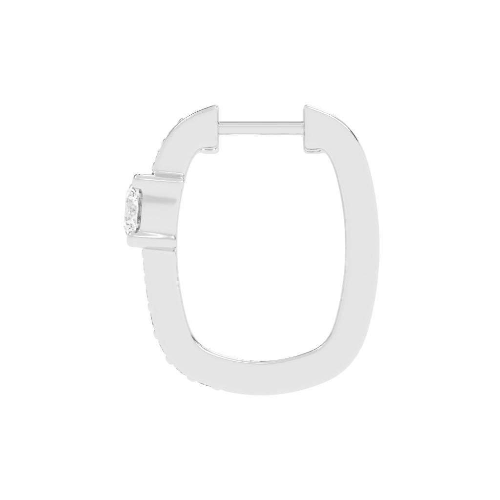 Prominent Gemstone Pave Hoops