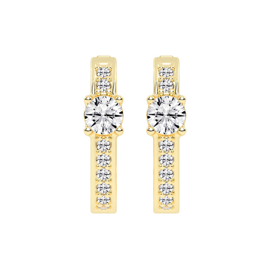 Prominent Gemstone Pave Hoops