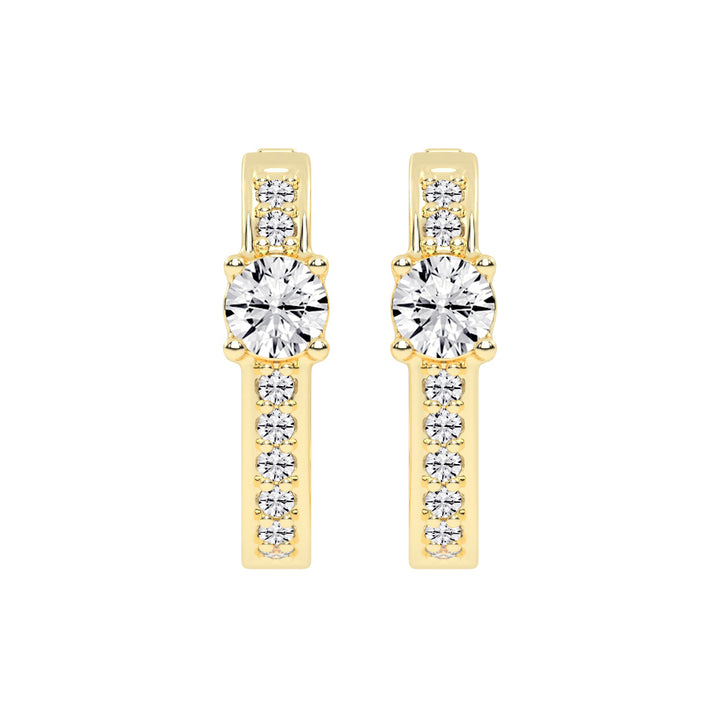 Prominent Gemstone Pave Hoops